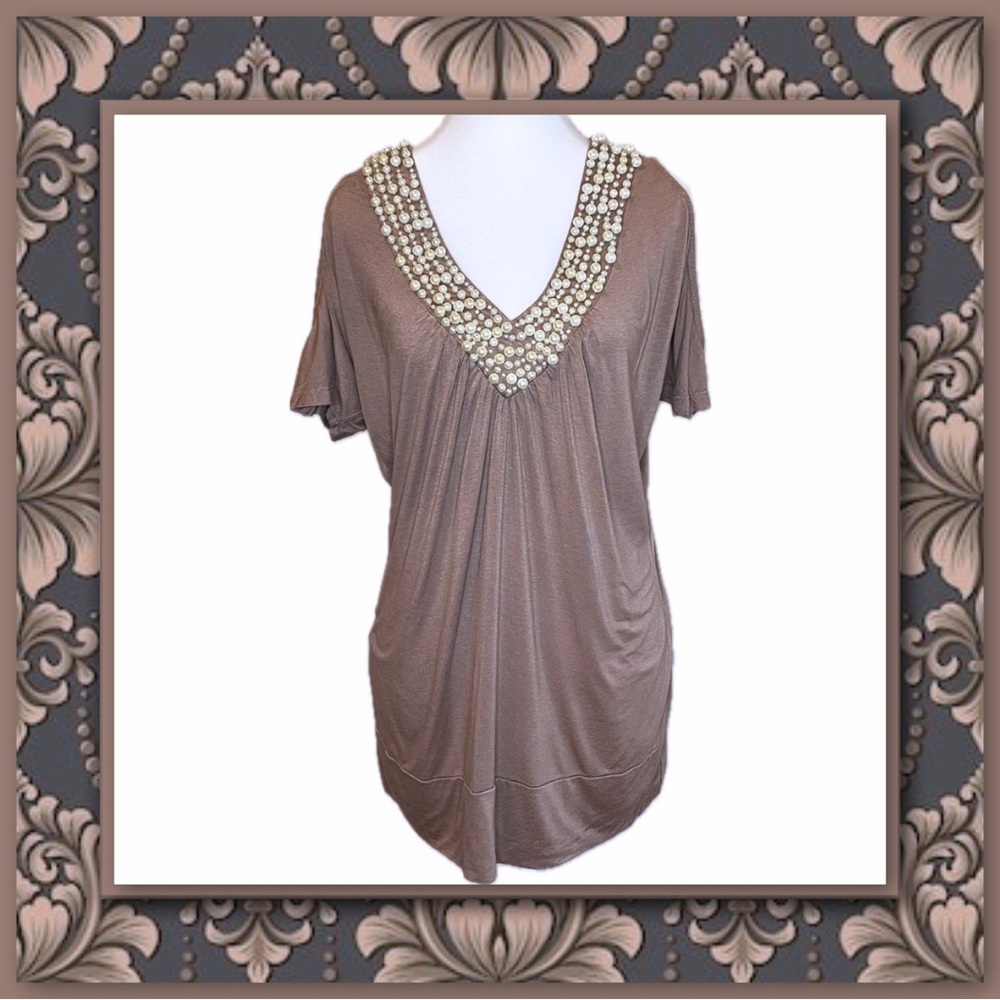 Deb Pearl Yoke Cold Shoulder Top
